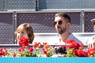 David Broncano durante el partido entre Aryna y María Sákkari.