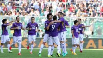 Fiorentina celebra el triunfo ante Palermo.