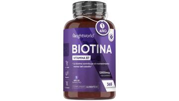Biotina en cápsulas de WeightWorld en Amazon