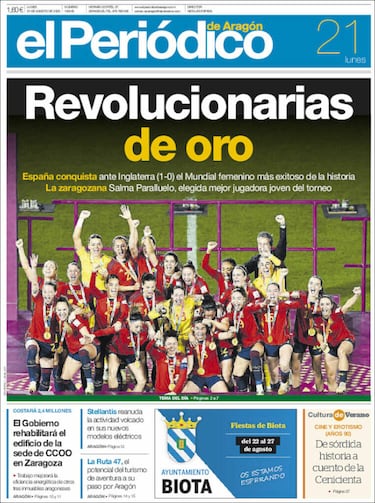 La prensa española, orgullosa de sus campeonas del mundo