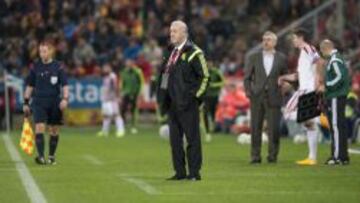 Vicente del Bosque, durante el partido.