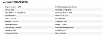 El calendario de LaLiga al completo