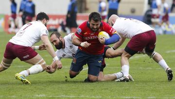Imagen de un partido de la selección española de rugby ante Georgia en el Campeonato de Europa de Rugby, el Seis Naciones B.