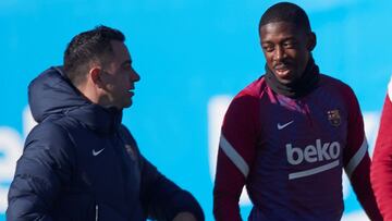 Xavi y Dembélé.