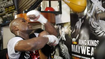 Floyd Mayweather durante un entrenamiento.