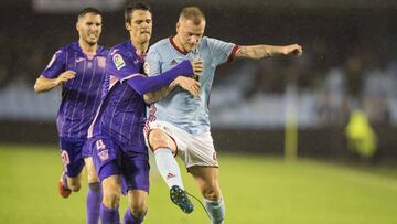 Guidetti, jugador del Celta, en un duelo frente al Leganés.
