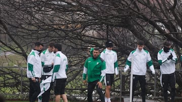 Los jugadores del Córdoba, en una sesión de entrenamiento