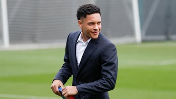Vitor Roque, a su llegada al Barcelona.