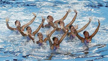 La Selección compite en Budapest en la rutina técnica.