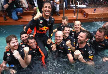 Daniel Ricciardo  logra su segundo triunfo del año con problemas de potencia en su Red Bull.
