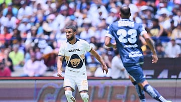 Pedro Vite of Pumas during the 2nd round match between Pumas UNAM and Pachuca as part of the Liga BBVA MX, Torneo Apertura 2025 at Olimpico Universitario Stadium, on July 20, 2025 in Mexico City, Mexico.