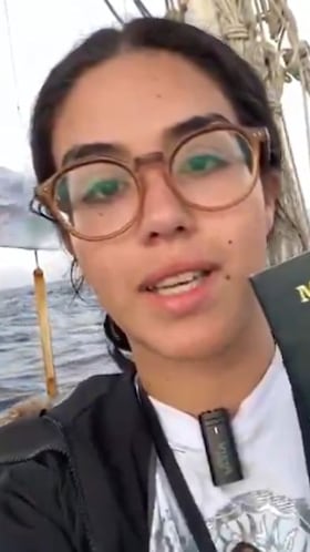 Arlin Medrano, estudiante de la UNAM que va abordo de la Flotilla Global Sumud denunció la intercepción ilegal de Israel y pide ayuda a Sheinbaum.