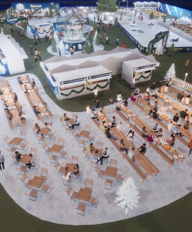 Entre el 24 y el 31 de diciembre el Santigo Benabéu se transforma en un mundo mágico navideño donde el visitante podrá patinar en la pista de hielo, hacer talleres, montar el tiovivo, hacer talleres o disfrutar de la zona gastronómica.