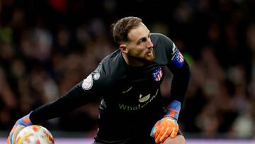 MADRID, SPAIN - JANUARY 26: Jan Oblak of Atletico Madrid  during the Spanish Copa del Rey  match between Real Madrid v Atletico Madrid at the Estadio Santiago Bernabeu on January 26, 2023 in Madrid Spain (Photo by David S. Bustamante/Soccrates/Getty Images)