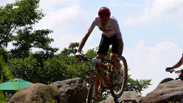 David Valero, en el circuito de mtb en Tokio.