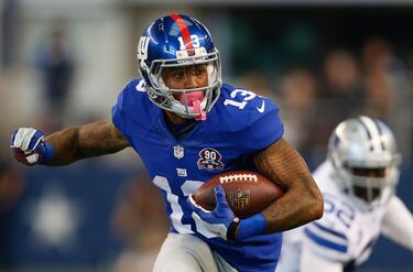 Fue seleccionado por los New York Gigants en la primera ronda (puesto 12) del Draft 2014. Con los Gigantes, Beckham Jr. ha conseguido un total de 187 recepciones para 2 mil 755 yardas y 25 touchdowns, convirtiéndose en el novato que más rápido llega a esta cifra en toda la historia de la NFL. Todo portando su ya tradicional jersey con el 13 en la espalda.