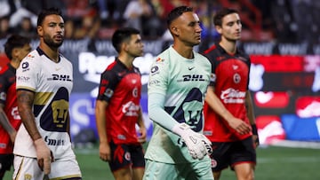 during the 8th round match between Tijuana and Pumas UNAM as part of the Liga BBVA MX Varonil, Torneo Clausura 2026 at Caliente Stadium, on February 27, 2026 in Tijuana, Baja California, Mexico.