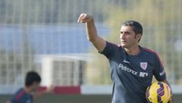 Valverde, durante un entrenamiento.