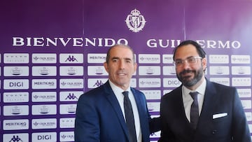 Valladolid 8/7/2025. El Real Valladolid presenta al técnico uruguayo Guillermo Almada, procedente del Pachuca mexicano, como nuevo entrenador del primer equipo, durante un acto en el que participa el director deportivo Víctor Orta. Photogenic/Miguel Ángel Santos