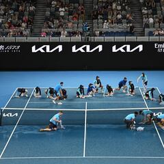 La lluvia, protagonista inesperada en Melbourne Park