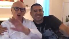 El saludo de Bianchi y Riquelme a los hinchas de Boca