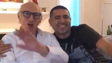 El saludo de Bianchi y Riquelme a los hinchas de Boca