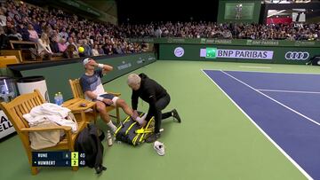 Holger Rune, lesionado en Estocolmo.