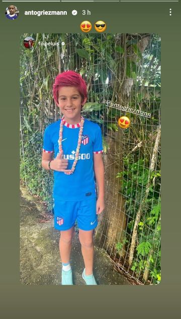 El hijo de Filipe Luis le copia el ‘look’ a Griezmann. INSTAGRAM