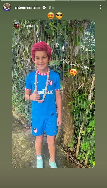 El hijo de Filipe Luis le copia el look a Griezmann