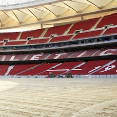 Nuevo avance en el Wanda Metropolitano: toca el césped