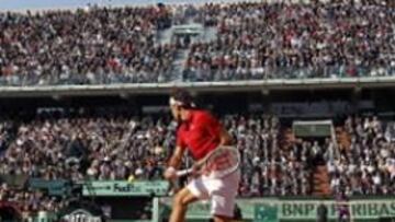 <b>DE REVÉS. </b>Federer venció a Monfils en cuartos de final.