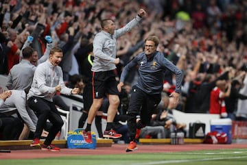 Jürgen Klopp celebrates a Liverpool goal