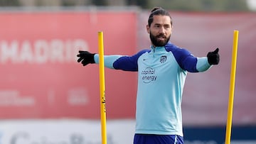 Felipe, en el entrenamiento del Atlético.