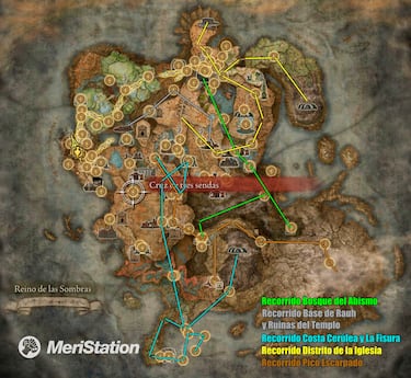 Mapa interactivo de Shadow of the Erdtree: todos los jefes, armas, y mazmorras del DLC de Elden Ring