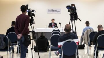 Monterrubio durante su comparecencia de prensa en un hotel de la ciudad.