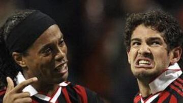 <b>ESTRELLAS.</b> Ronaldinho y Pato tuvieron una participación decisiva en la victoria del Milan contra la Roma.