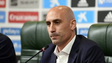 President of the Spanish Football Federation, Luis Rubiales, attends a press conference at Krasnodar Academy on June 13, 2018, ahead of the Russia 2018 World Cup football tournament.
 Spain sacked coach Lopetegui just two days before the team&#039;s openi