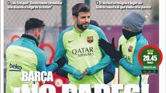 Un mensaje al Barça en la prensa catalana: "Barça, no pares"
