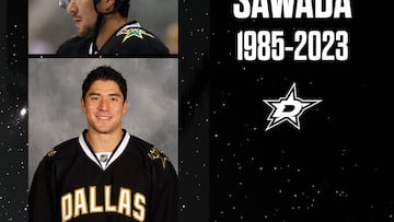 Cartel con el que los Dallas Stars han querido recordar a Raymond Sawada, fallecido a los 38 años.