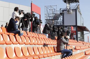 Medios de comunicación durante el entrenamiento. 