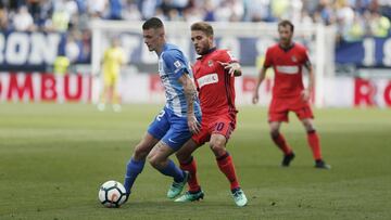 Maxime Lestienne, en un partido con el Málaga esta temporada.