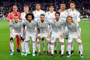 Real Madrid's starting line-up.