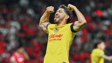 Henry Martin celebrate this goal 0-2 of America during the Quarter final second leg match between Toluca And America as part of the Liga BBVA MX, Torneo Apertura 2024 at Nemesio Diez Stadium on November 30, 2024 in Toluca, Estado de Mexico, Mexico.