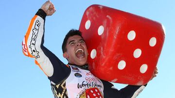 El piloto español, Marc Márquez, tras proclamarse campeón del Mundial de MotoGP.