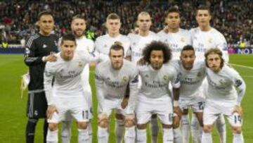 Formación del Real Madrid ante el Roma.
