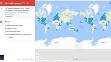 El mapa con las claves WiFi de los aeropuertos