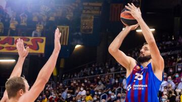Nikola Mirotic, durante la primera jornada de la Euroliga, que ha enfrentado al Barcelona y al Alba Berlín.