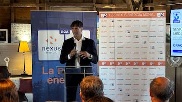 Antonio García en su primer acto como embajador de la Asobal.