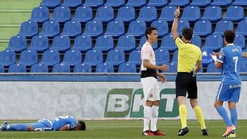 16/06/20 PARTIDO PRIMERA DIVISION 
 GETAFE - ESPANYOL 
 CORONAVIRUS COVID19 
 TARJETA ROJA EXPULSION BERNARDO 