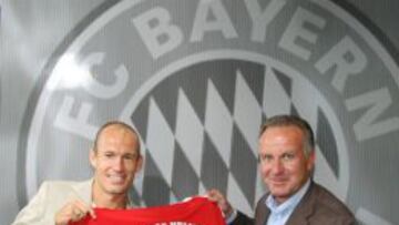 Robben, en su presentaci&oacute;n con el Bayern